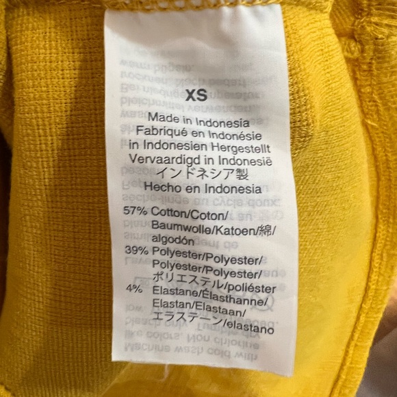 J. Crew Mustard Yellow Tie Front Workwear Work Top - Picture 6 of 7